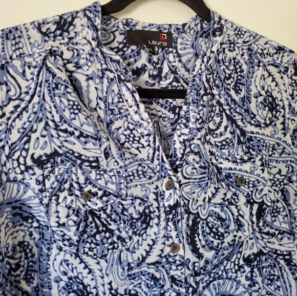 🌵LAURA Paisley Button Up Tunic Size L - Picture 2 of 5